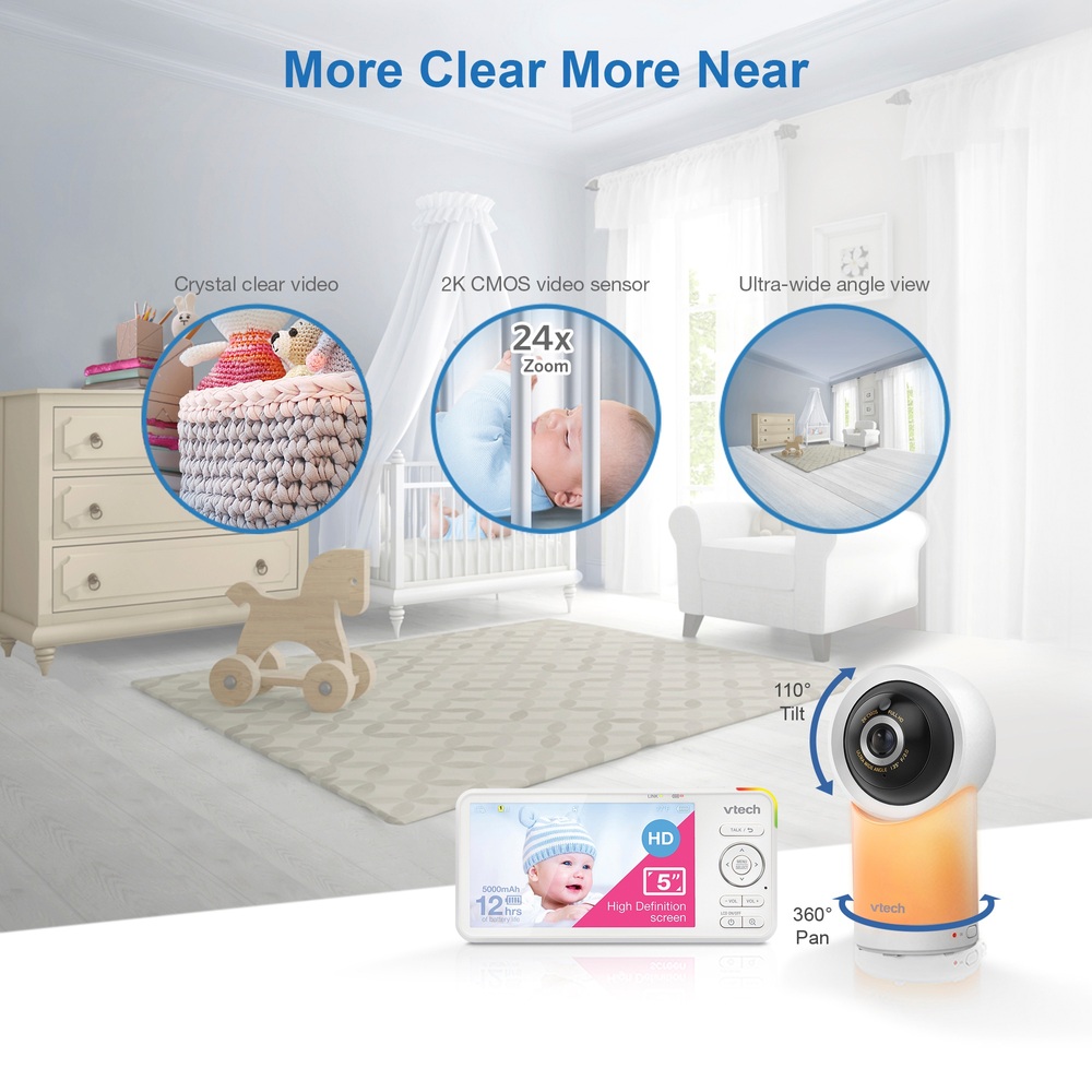VTech RM5766HD 5-Zoll Smart WiFi Video-Babyphone
