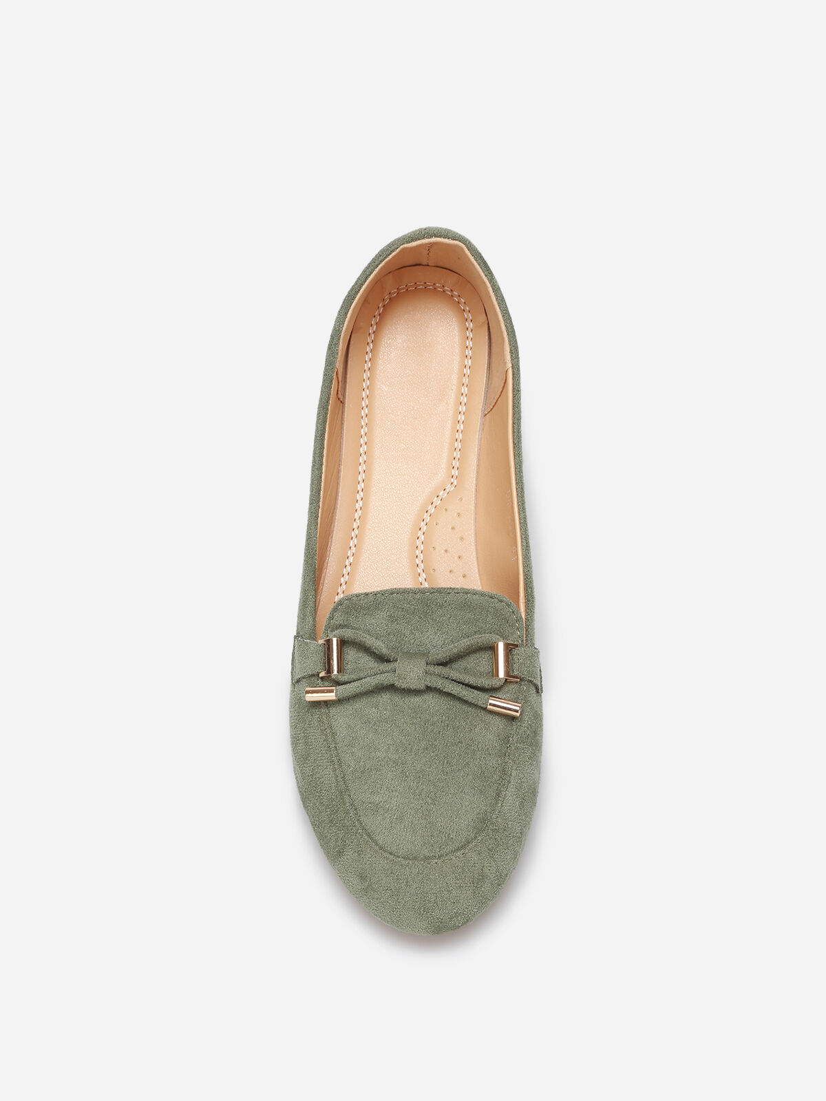 Mocassins en suédine à nœud grandes tailles- Vert
