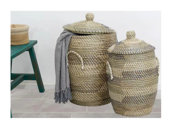 Paniers à linge en jonc de mer