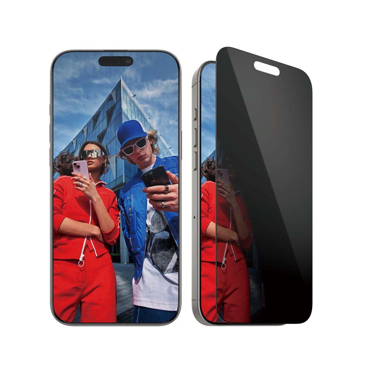 iPhone 16 Pro Max Antibakterielle Ultra Wide Fit Privacy Panzer Glas Displayschutz mit Montagerahmen (P2864)