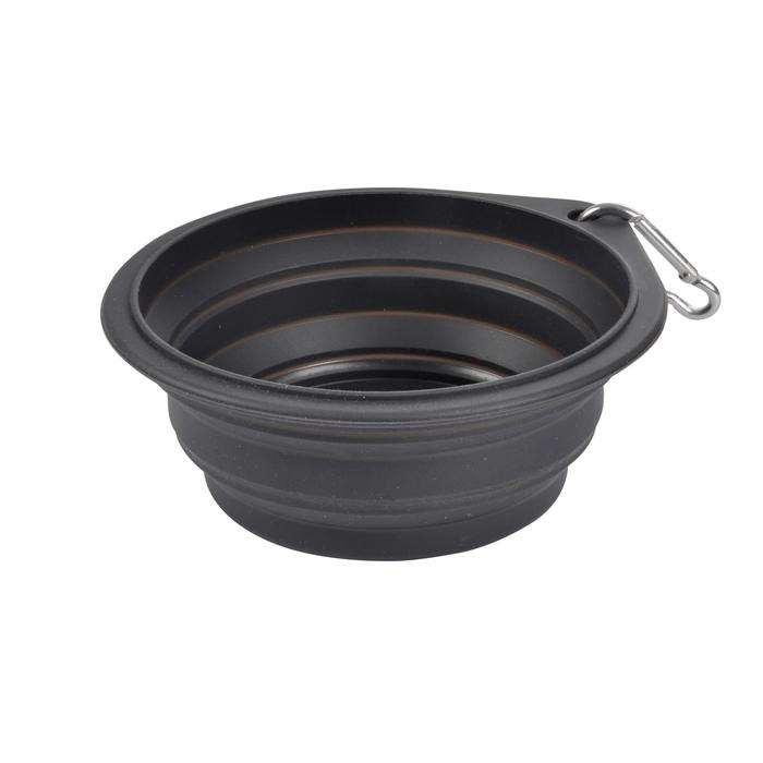 GAMELLE RETRACTABLE SILICONE MOUSQUETON 15CM ANTHRACITE