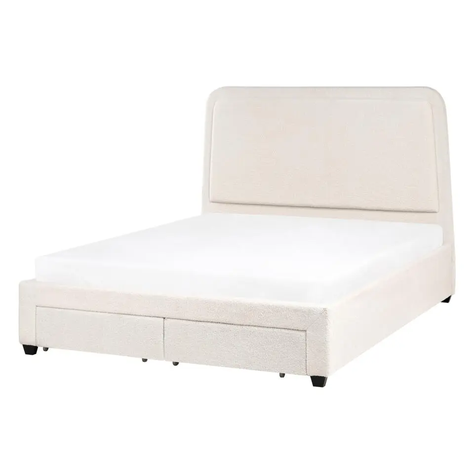 SARDENT - Tweepersoonsbed - Off-white - 140 x 200 cm - Bouclé