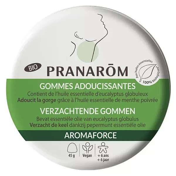 Pranarom Aromaforce Gomas Calmantes para a Garganta com Eucalipto Orgânico 45g