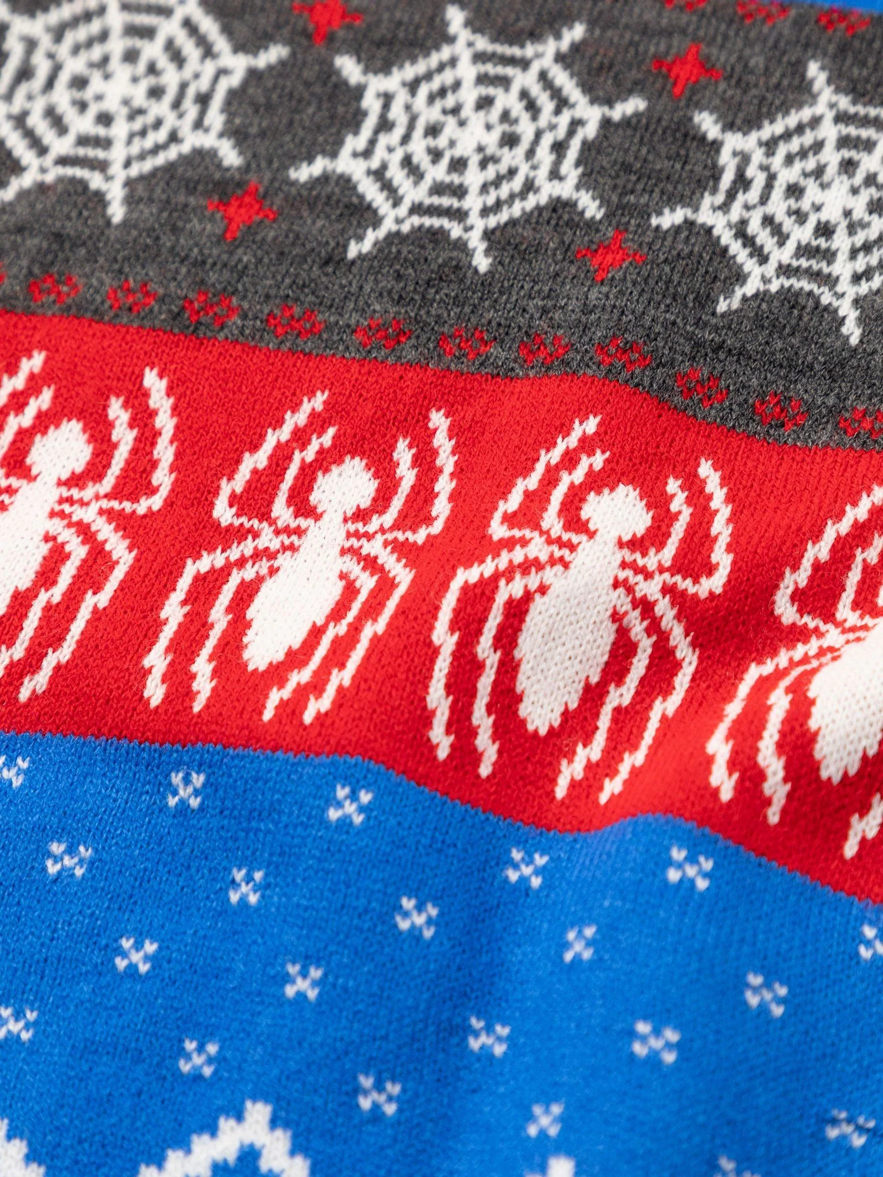 Vanilla Underground Spiderman Character Face Christmas Jumper