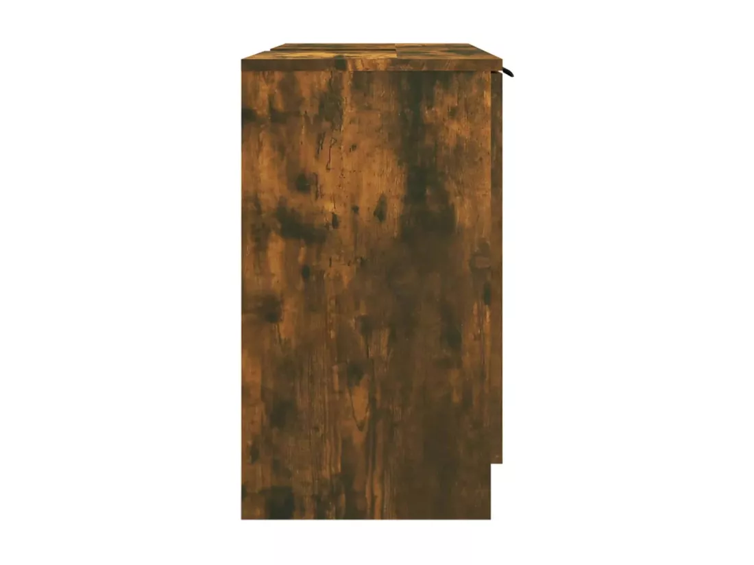 Armoire de bain Chêne fumé 64,5x33,5x59 cm Bois d'ingénierie
