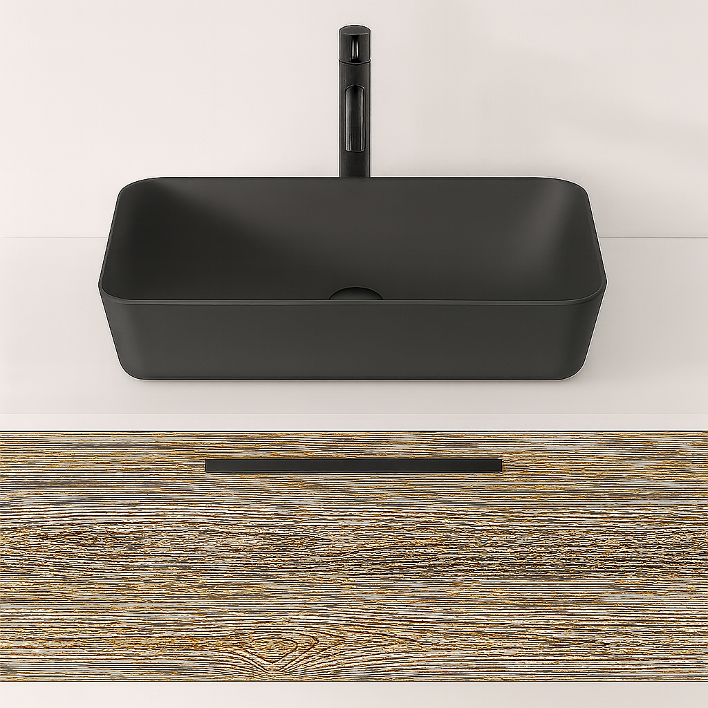 Sanigoods Aqualis keramische waskom 60x40cm mat antraciet