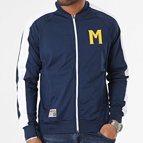 Sweat Zippé Track Muppet OT41003 Bleu Marine Blanc