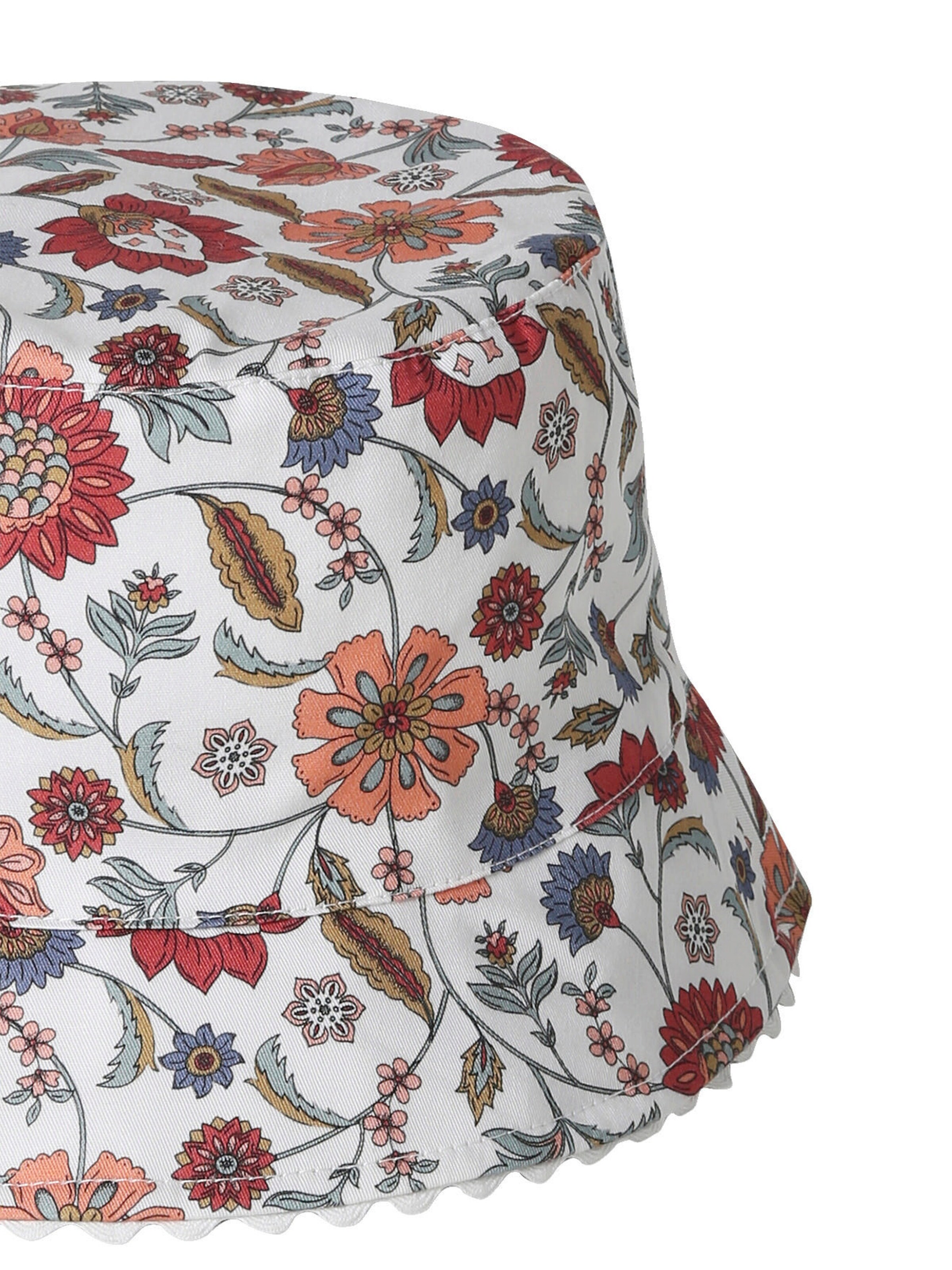 Vertbaudet Mädchen Sonnenhut mit Blumenprints wollweiß