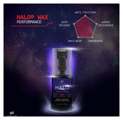 Cire de Chaîne Finish Line Halo WAX 120ml   Applicateur Smart Luber
