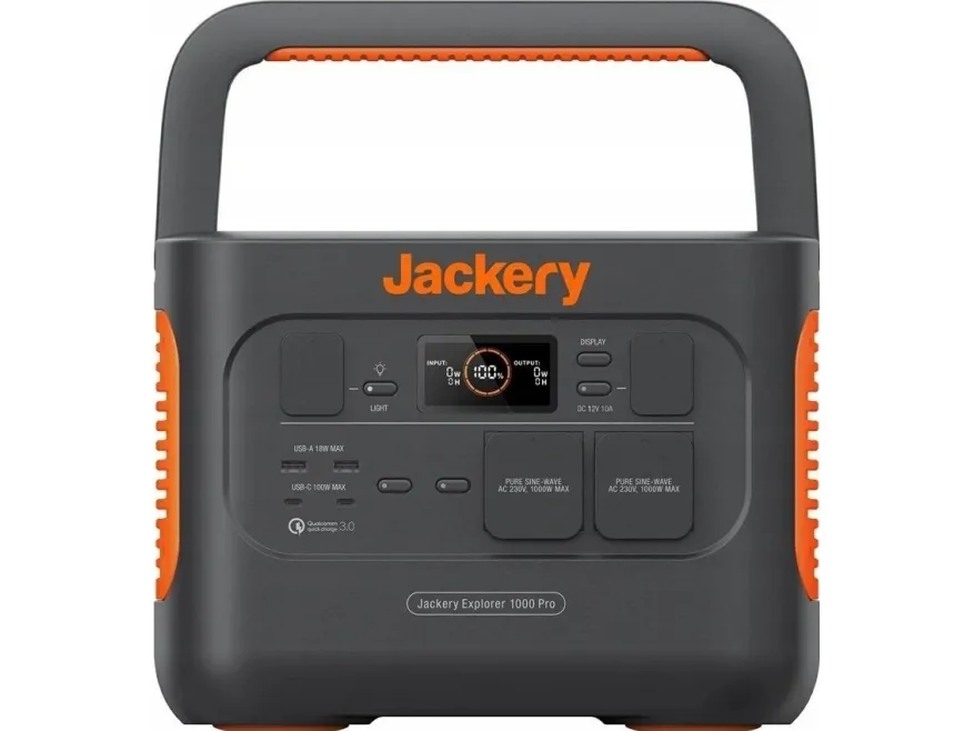 Jackery Explorer 1000 Pro - Transportabel strømstation - AC 120/ DC 12 / 17.5 / 60 V - 1000 Watt - lithiumnikkelmangankoboltoxid - 23.2 Ah - 1002 Wh - output-stikforbindelser: 8 - Tyskland