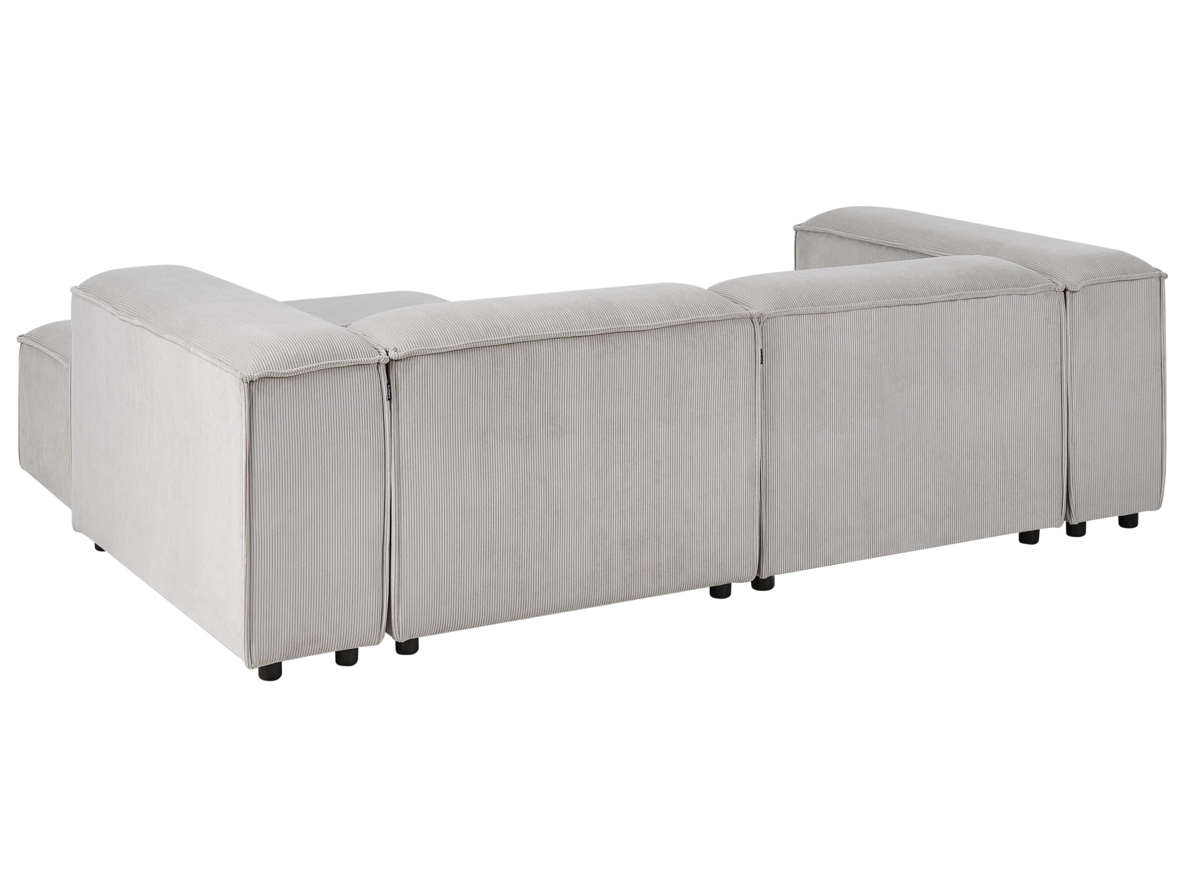 Modulaire hoekbank 3-zits ARDAL Corduroy Taupe met ottomaan linkszijdig