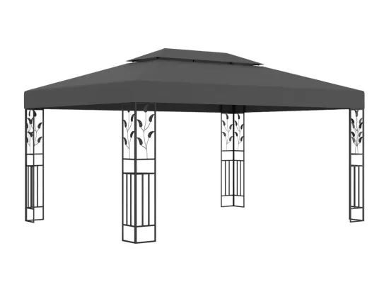 Tonnelle avec double toit 3x4 m Anthracite