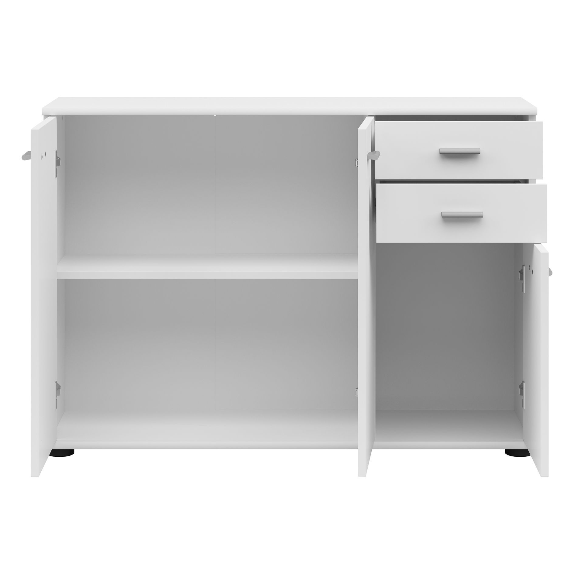 Kommode - weiß matt - 3 Türen - 106 cm breit