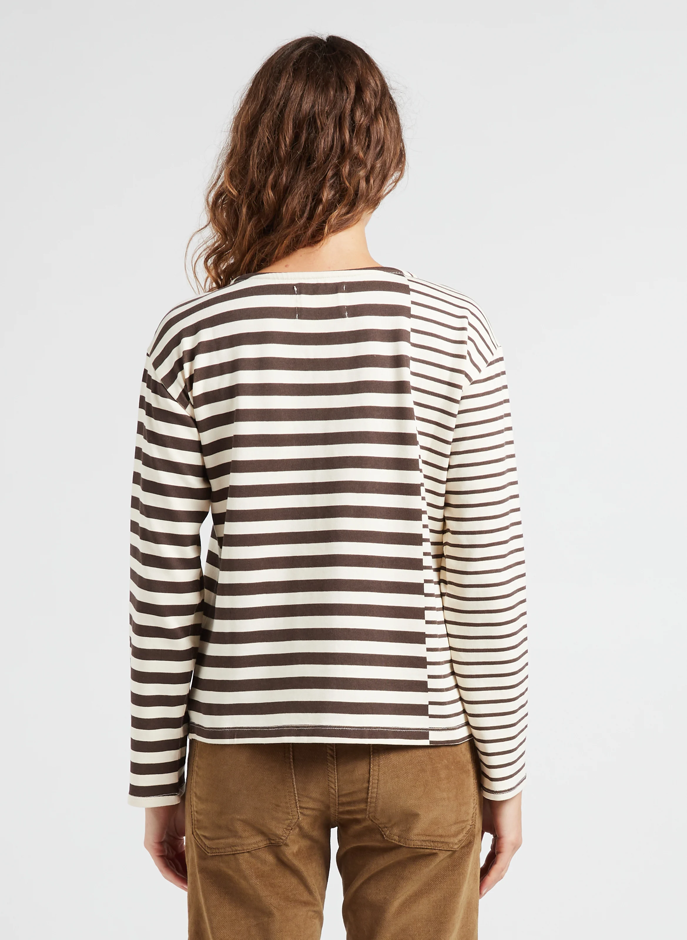 THILL - Tee-shirt col rond rayé | Marron
