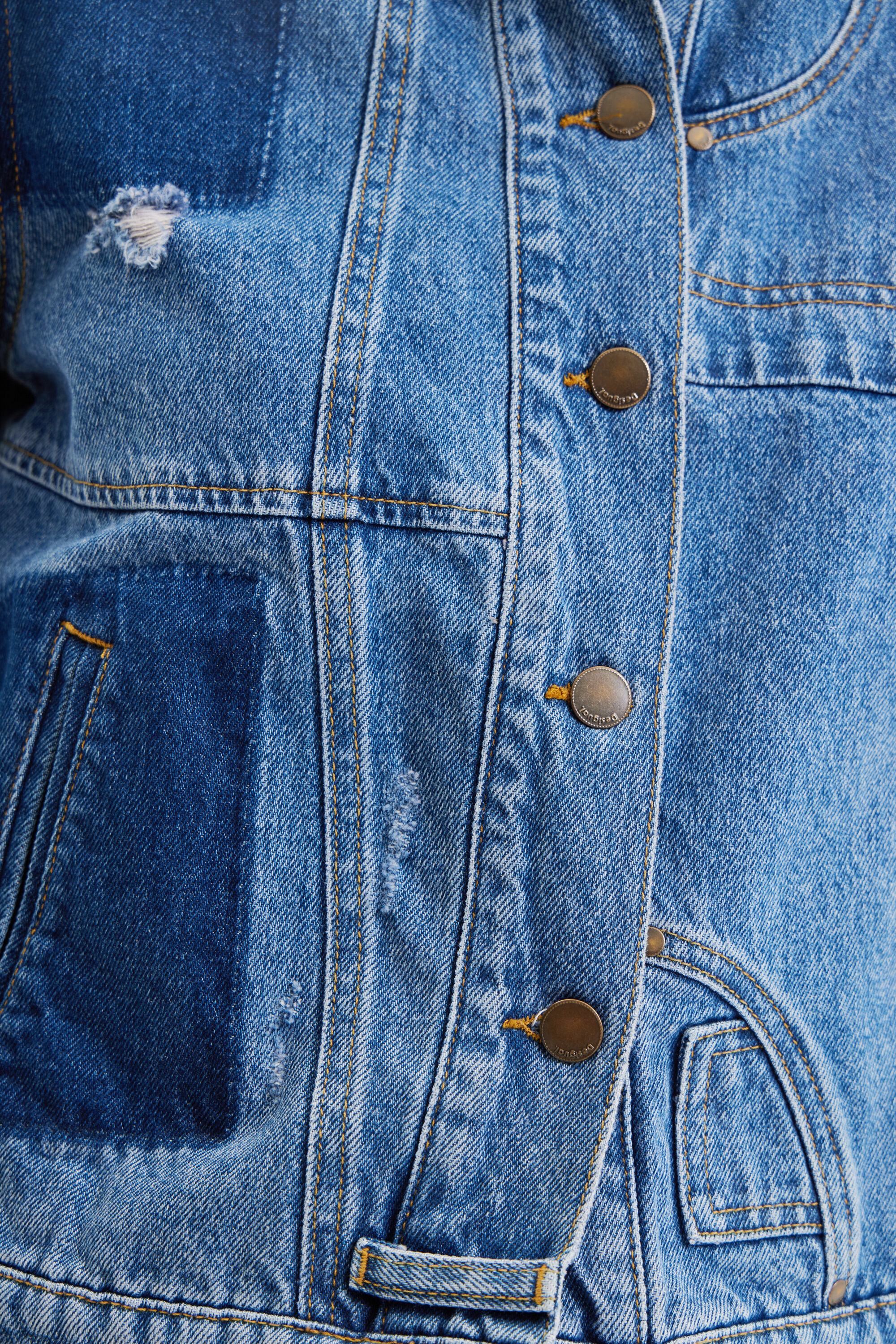 Veste en jean patchwork