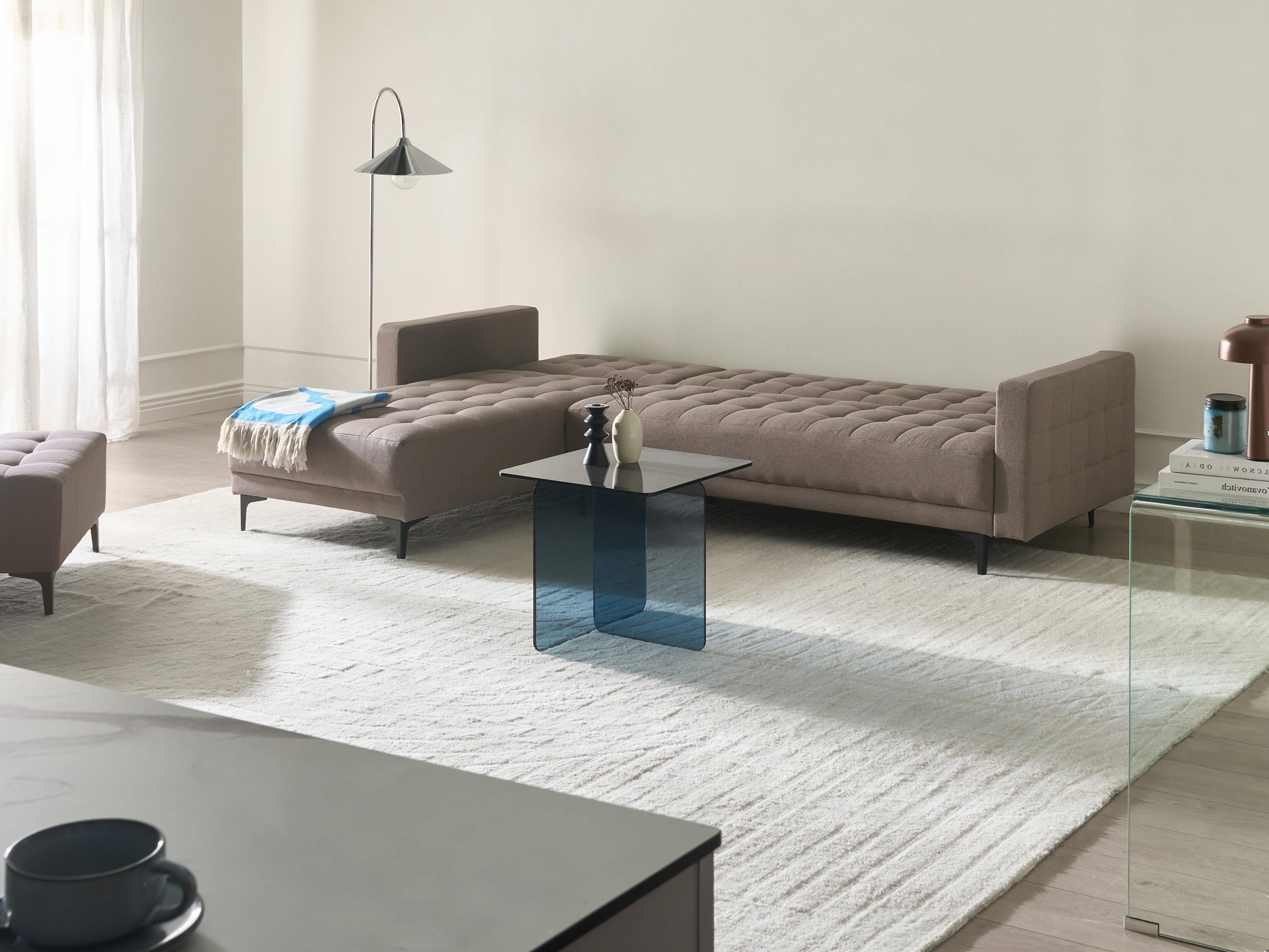 Modulaire hoekslaapbank 4-zits ABERDEEN Stof Taupe rechtszijdig