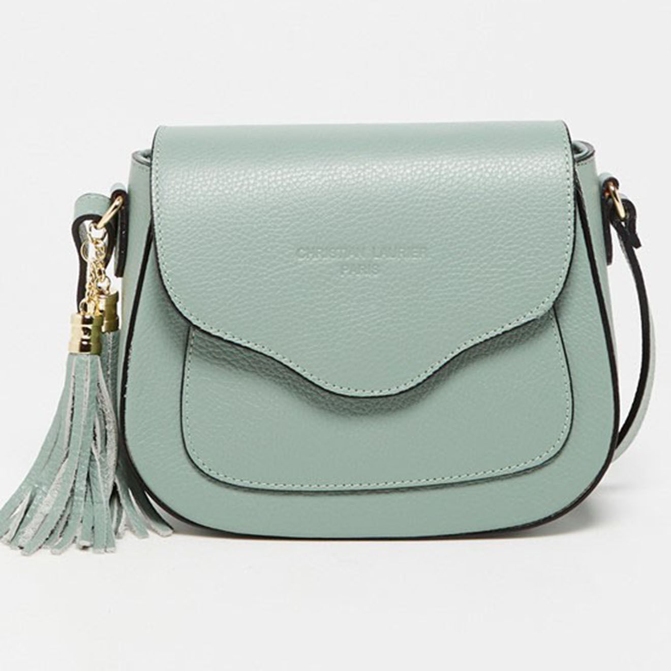 Christian Laurier Sac bandoulière en Cuir Ina vert clair - 24x18x11 cm