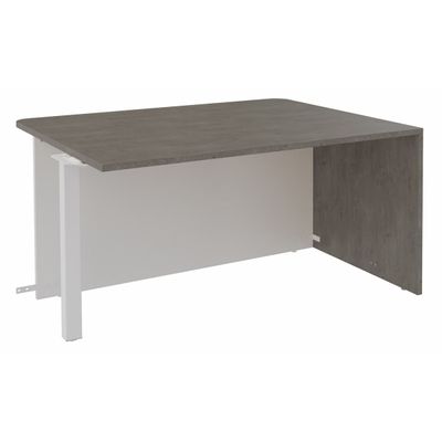 Banque d'accueil Module d'extrémité PMR OLA - L100 x H72,5 x P115 cm - structure blanc perle, plateau chêne gris