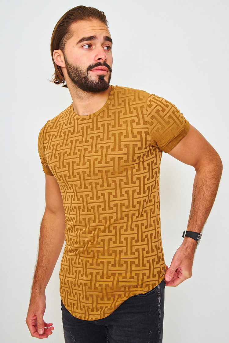 T-shirt camel motif grec