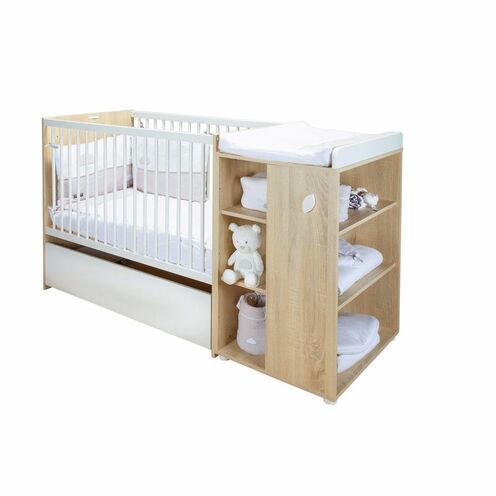 Lit combiné évolutif 60x120 EDEN Bois/Blanc - BEBE9 CREATION