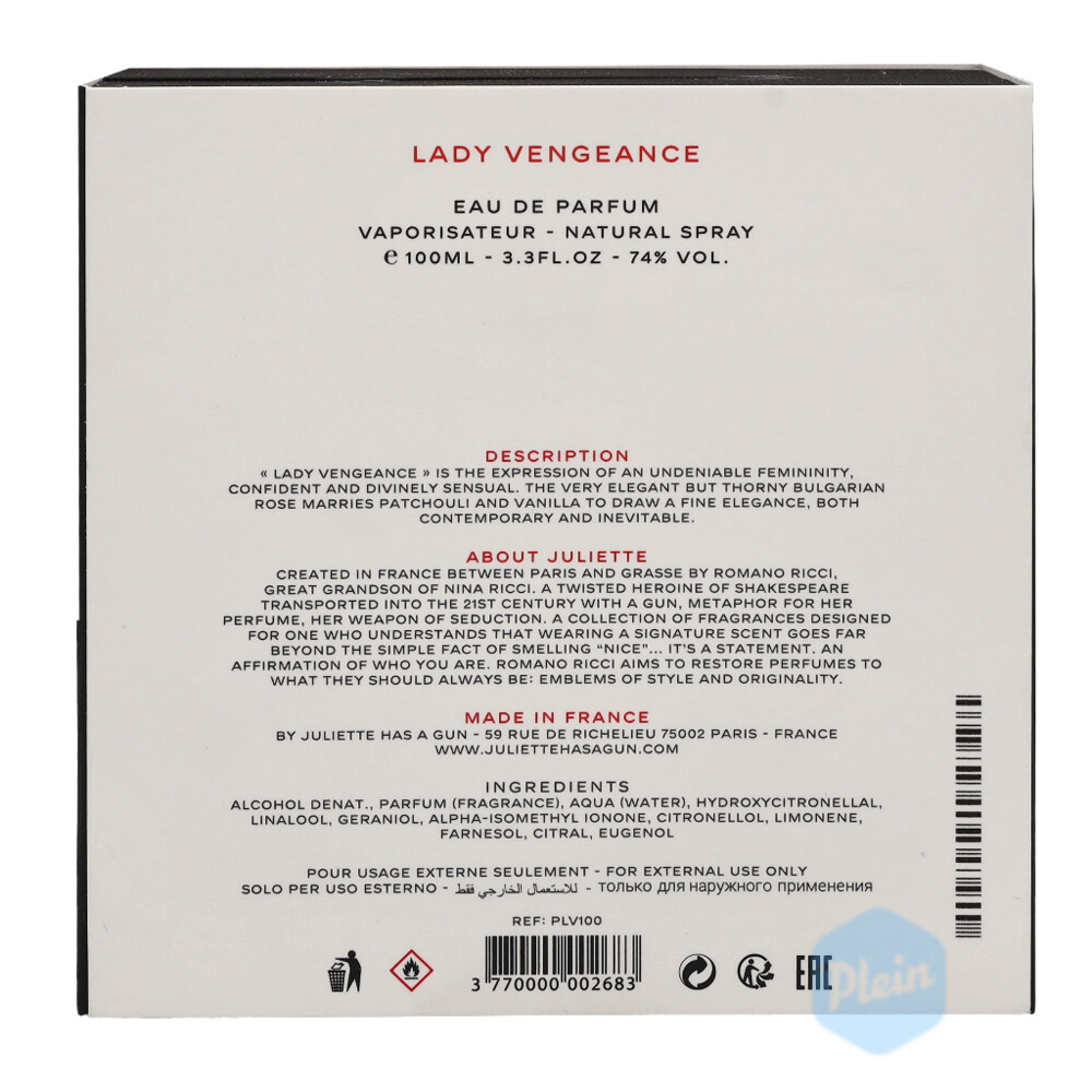 Juliette Has a Gun Lady Vengeance Eau De Parfum Spray100 ml