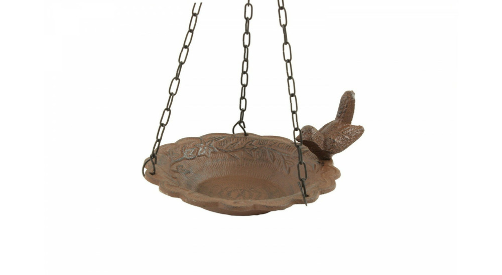 Mangeoire oiseau suspendu fonte - marron