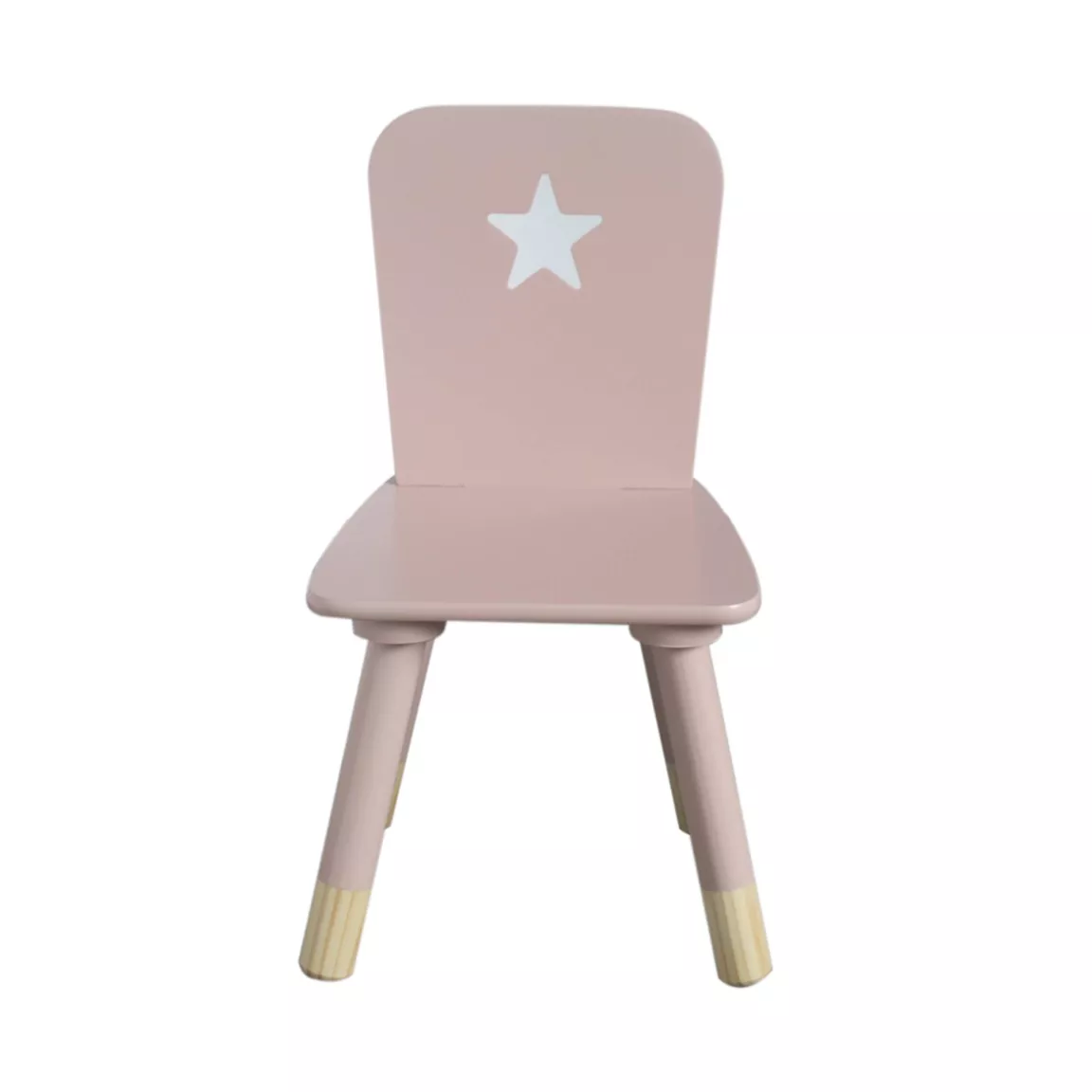 Chaise enfant bois (H50 cm) Stars Rose