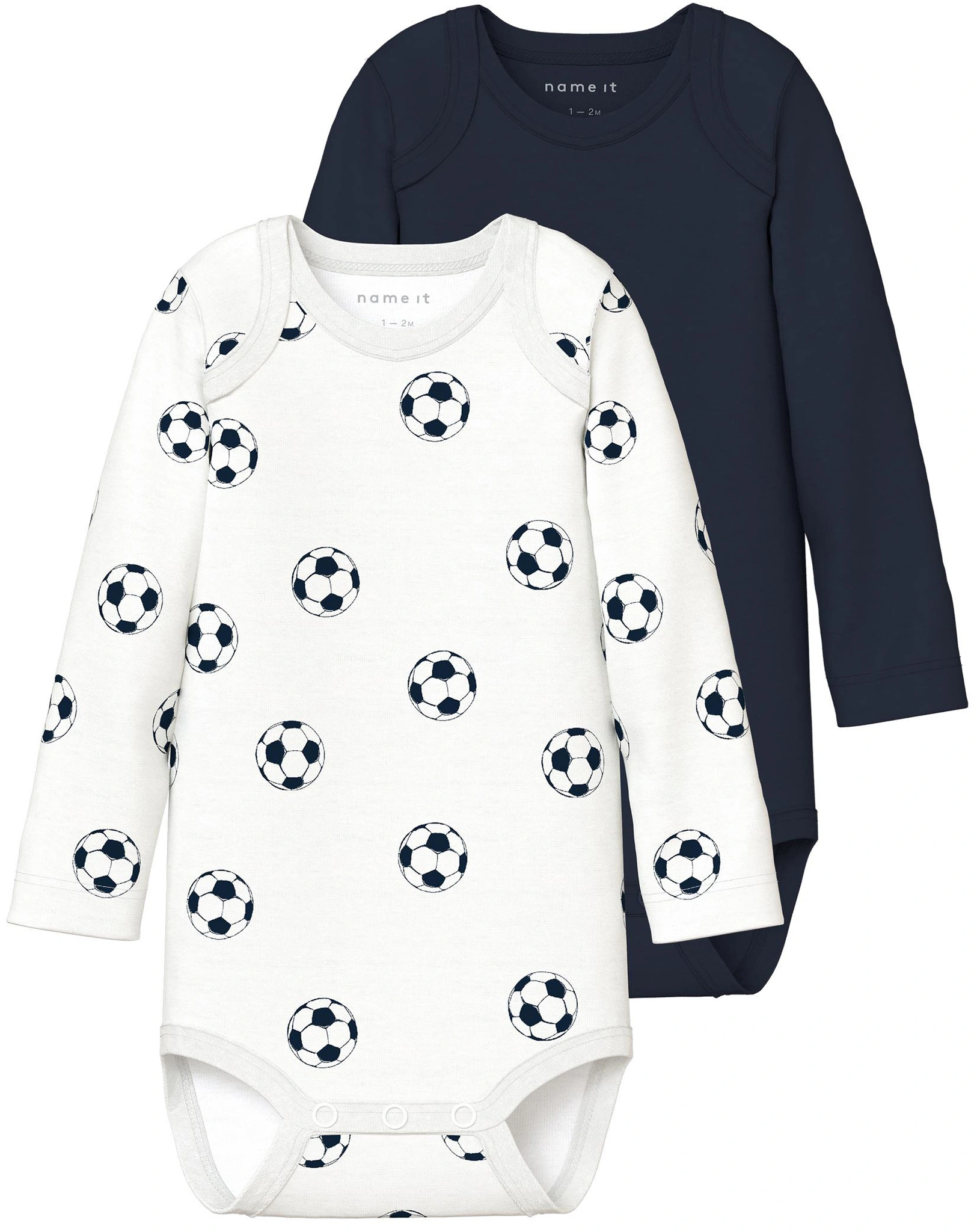 Langarm-Body NBMBODY FOOTBALL 2er Pack in weiß/blau