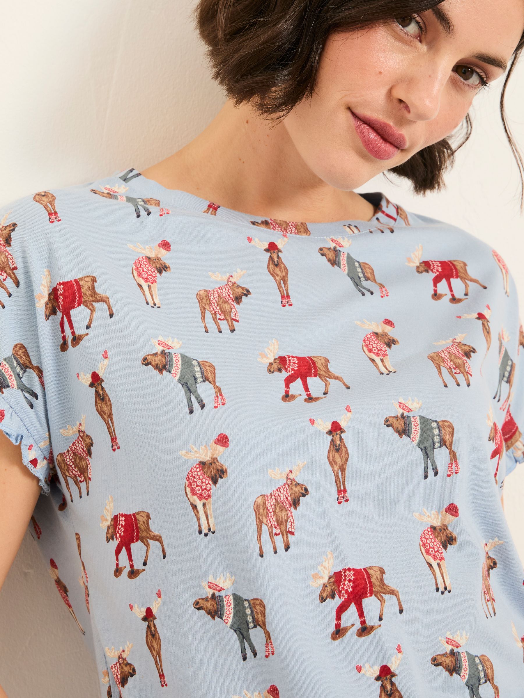 FatFace Shelter Moose Jersey Pyjama Set