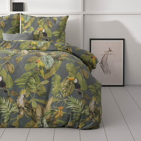 Jungle Art 2 - Green Dekbedovertrek - 240 x 220 cm