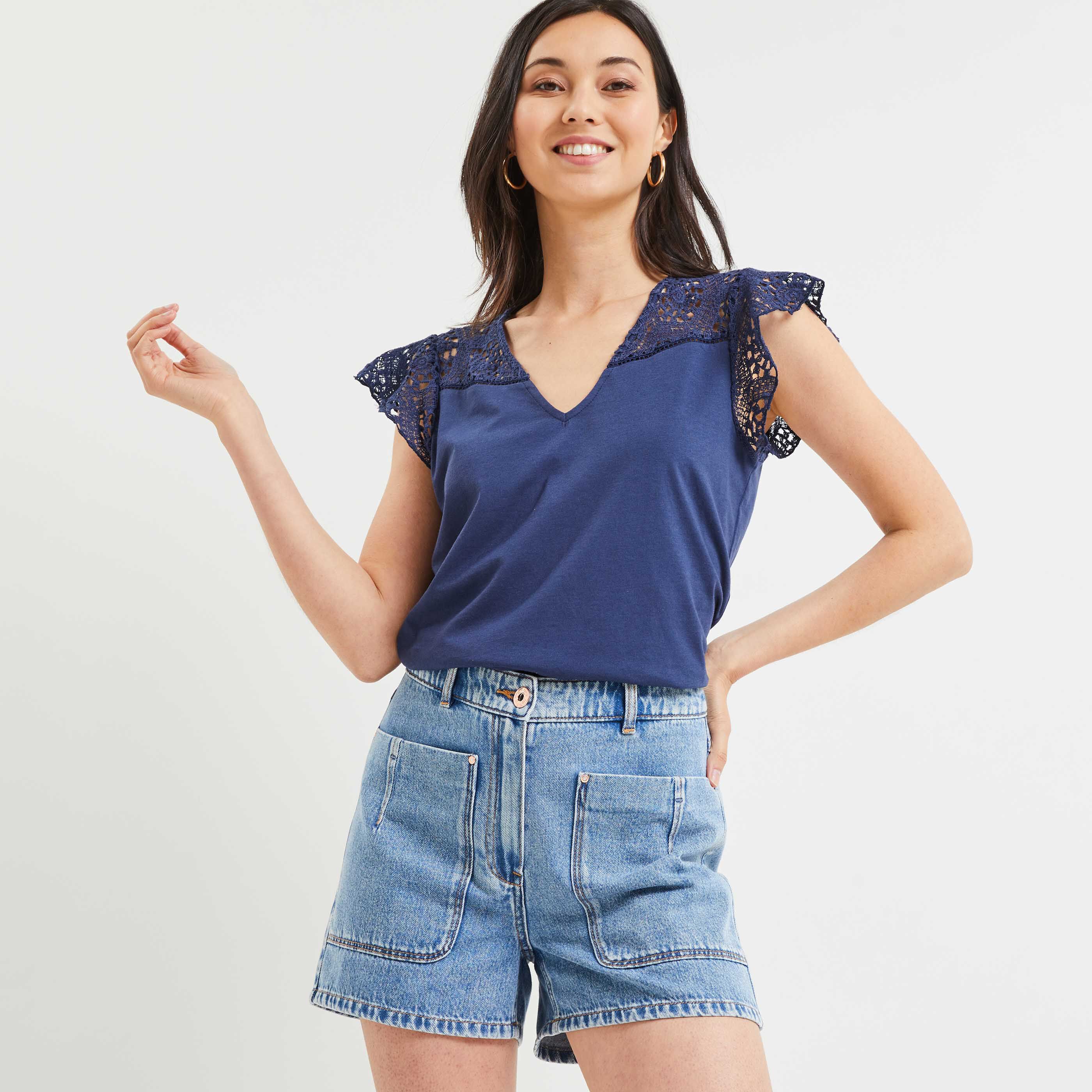 Tshirt uni femme - MARINE