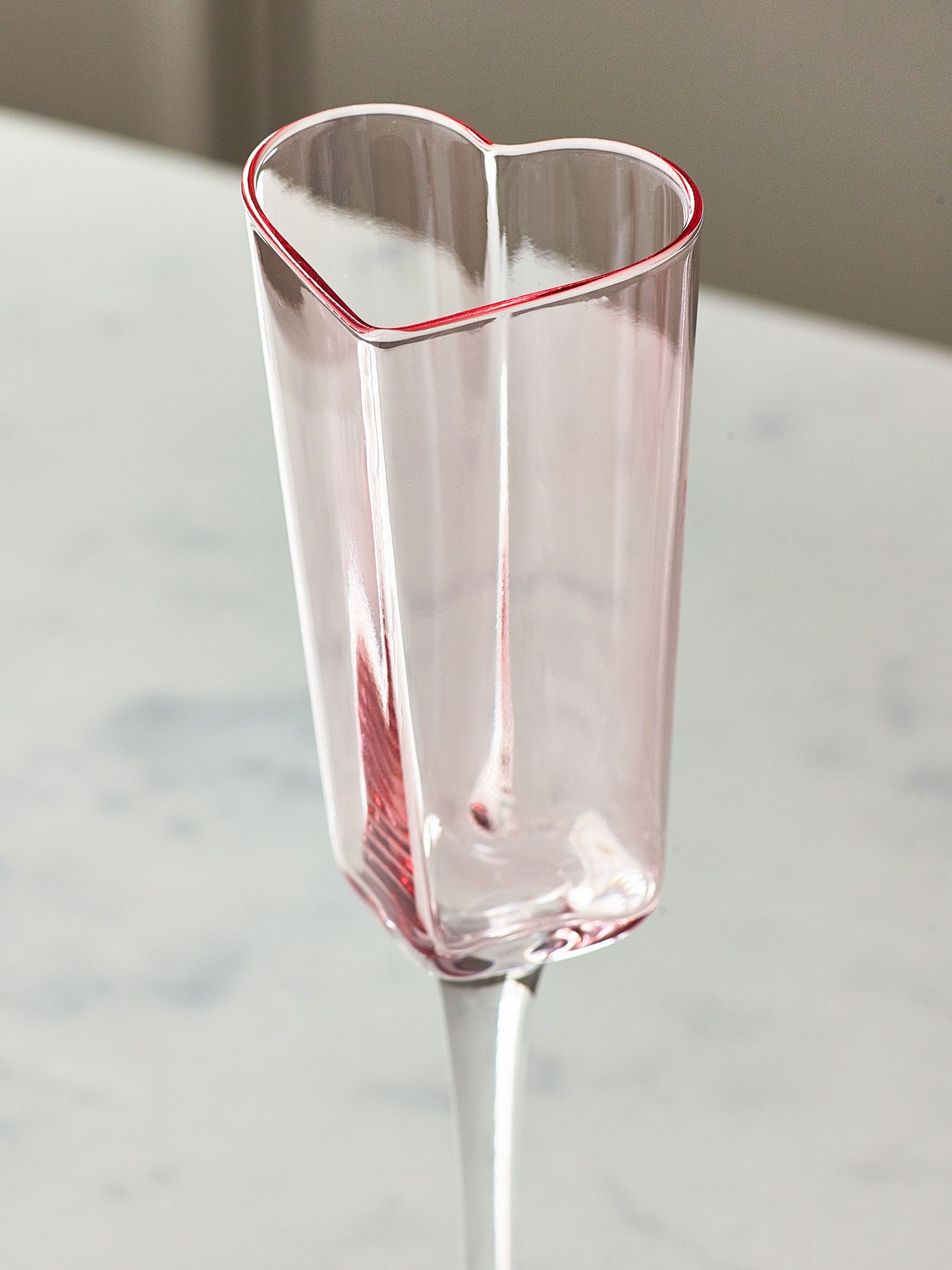 Set van 2 hartvormige champagneglazen
