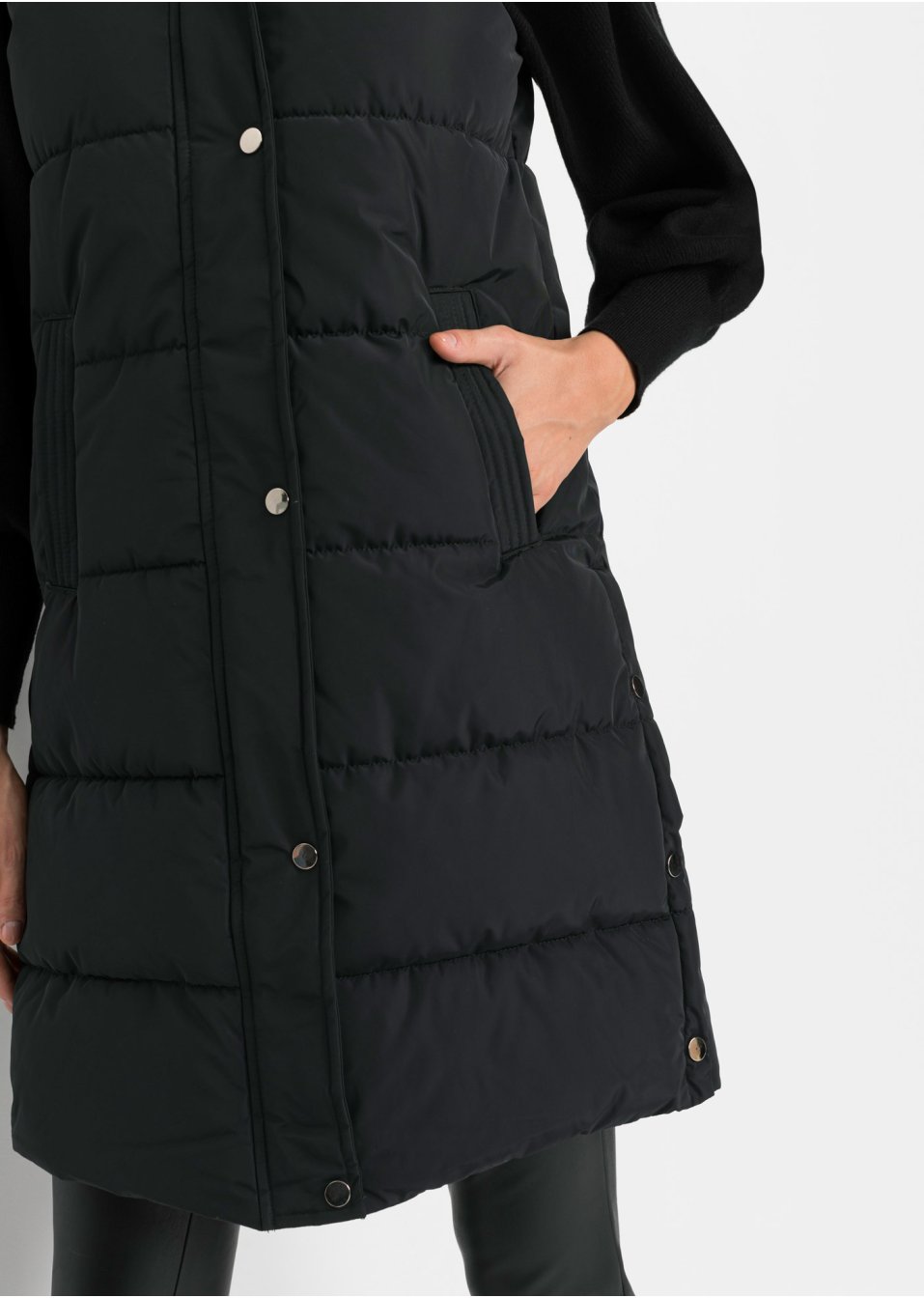 Veste matelassée sans manches avec capuche