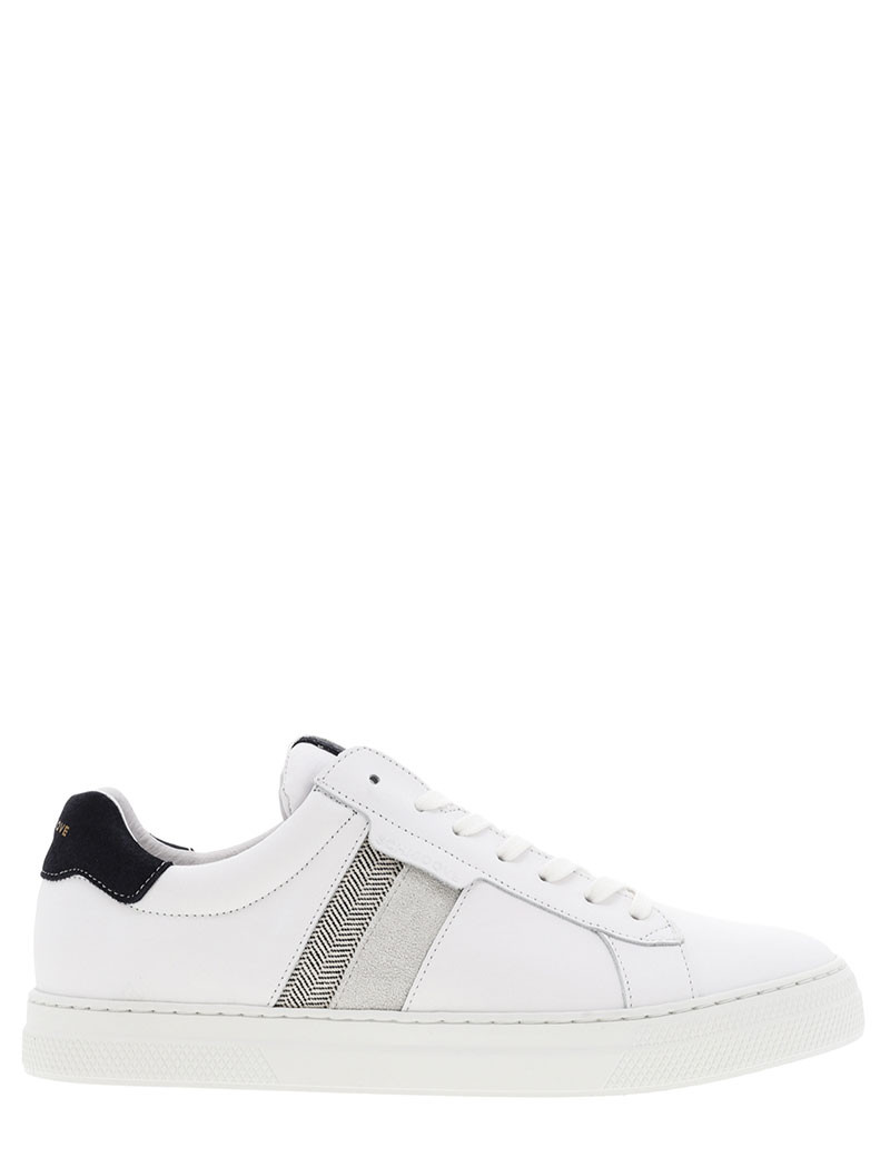 SCHMOOVE BASKETS SPARK GANG NAPPA CHEVRON BLANC ET BLEU MARINE
