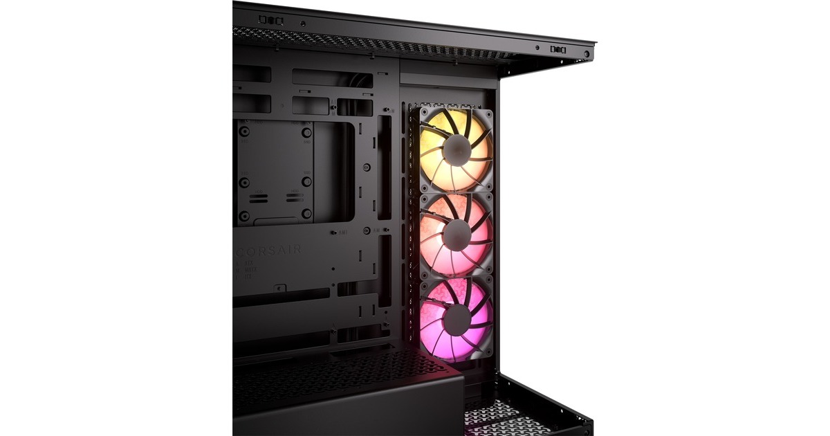 Corsair3500X ARGB midi tower behuizing  (Zwart | 2x USB-A | 1x USB-C | RGB | Tempered Glass)