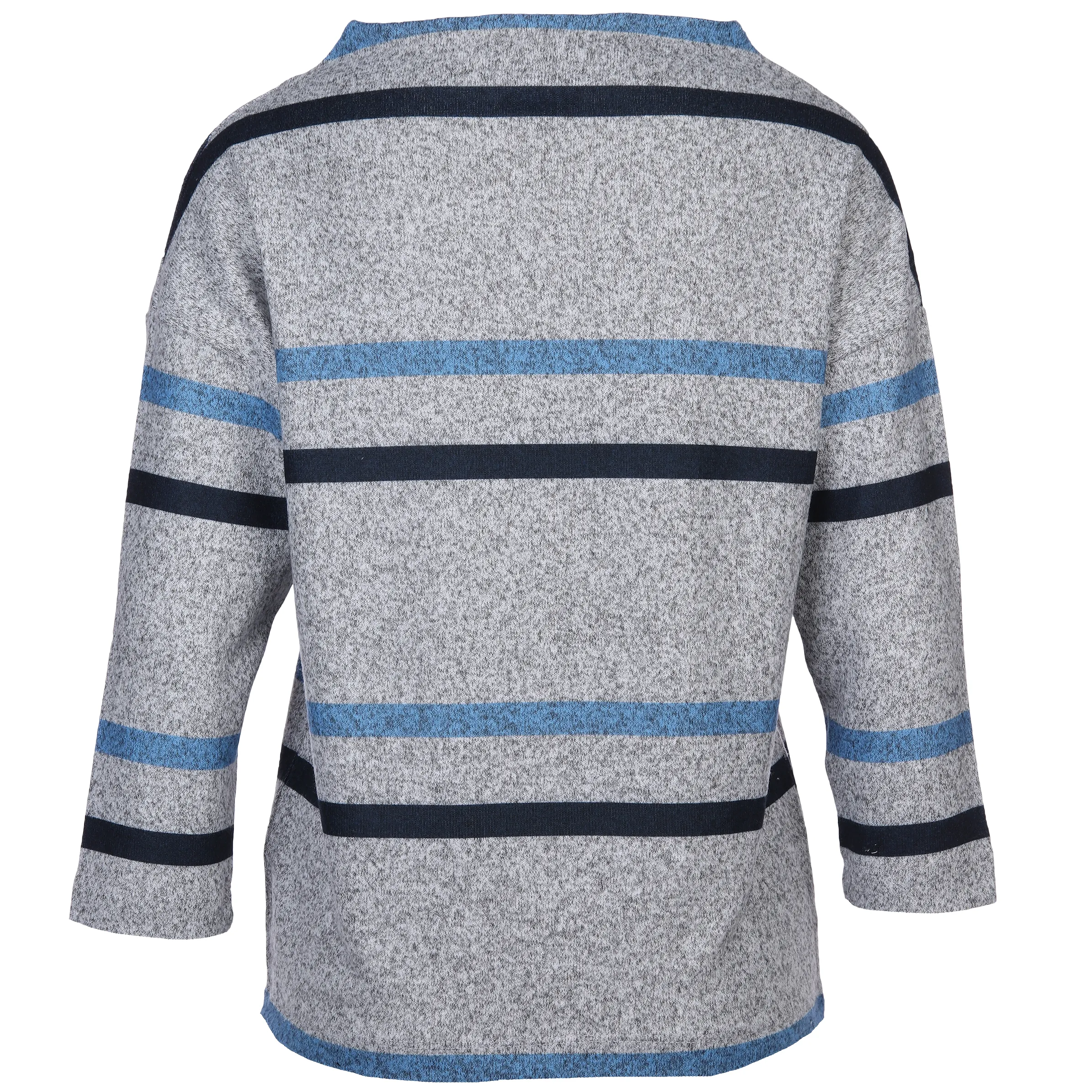 Damen Flauschshirt mit Streifen und 3/4 Arm