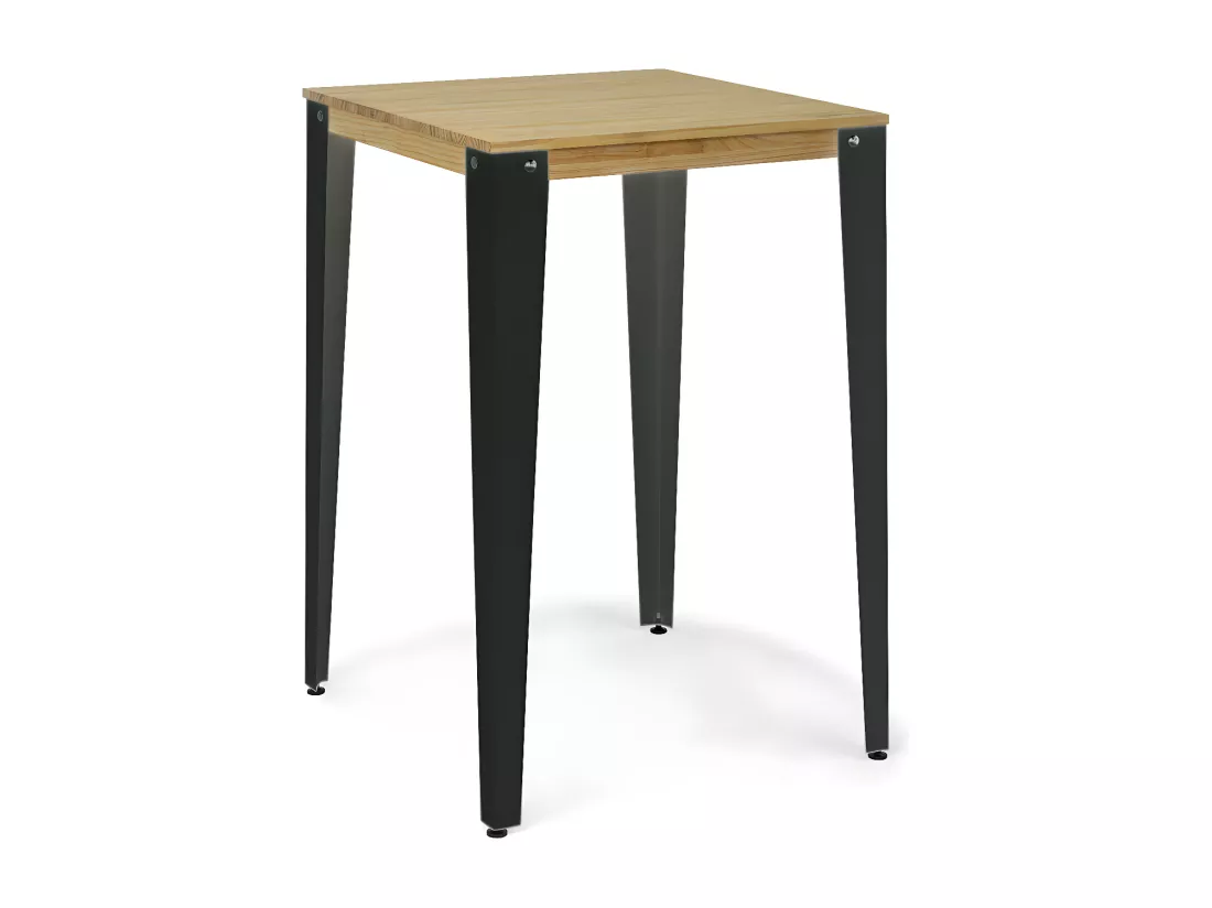 Table Mange debout Lunds 70X70x110cm anthracite-Naturel. Box Furniture