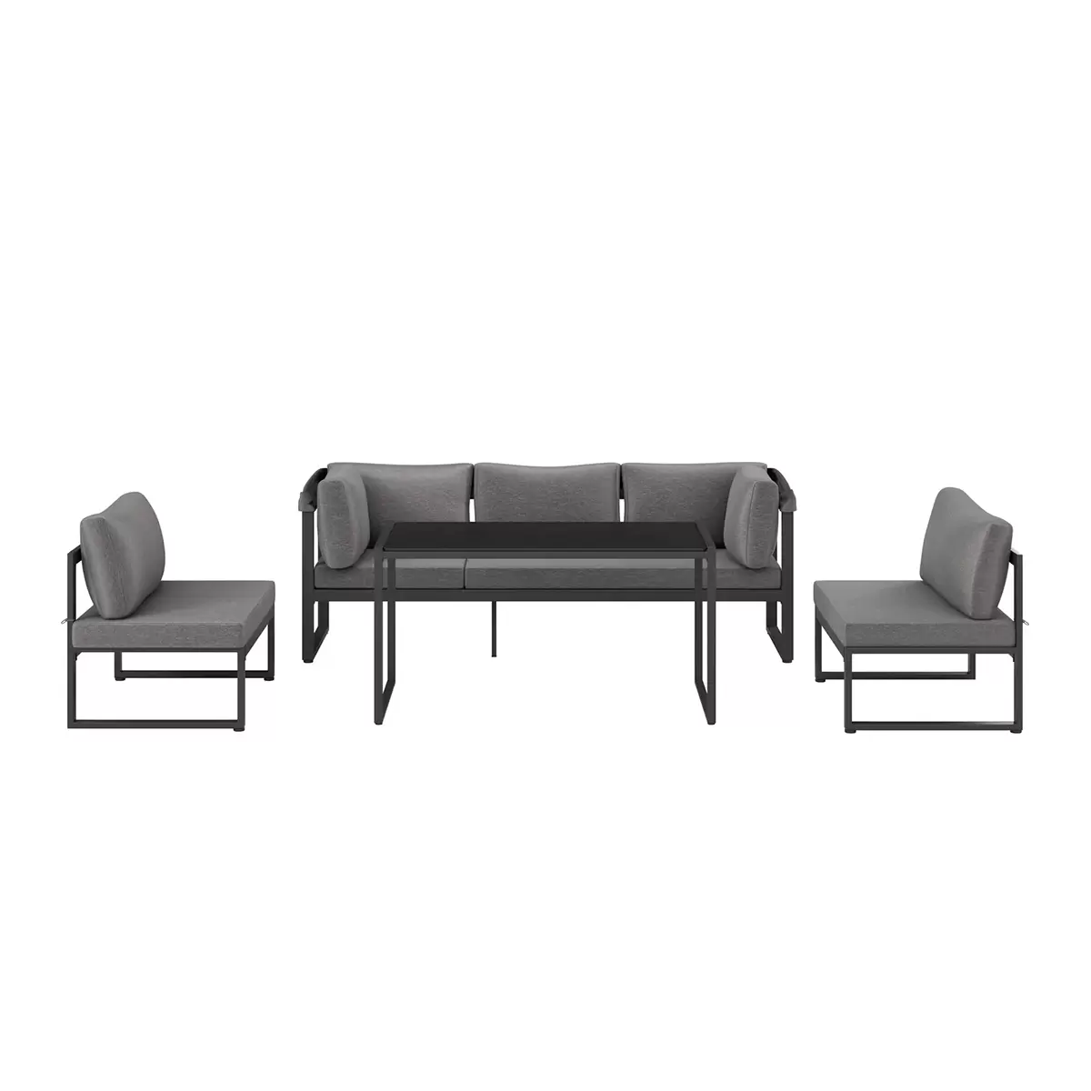 Beldano Loungegarnitur Lagos 4-teilig Anthrazit