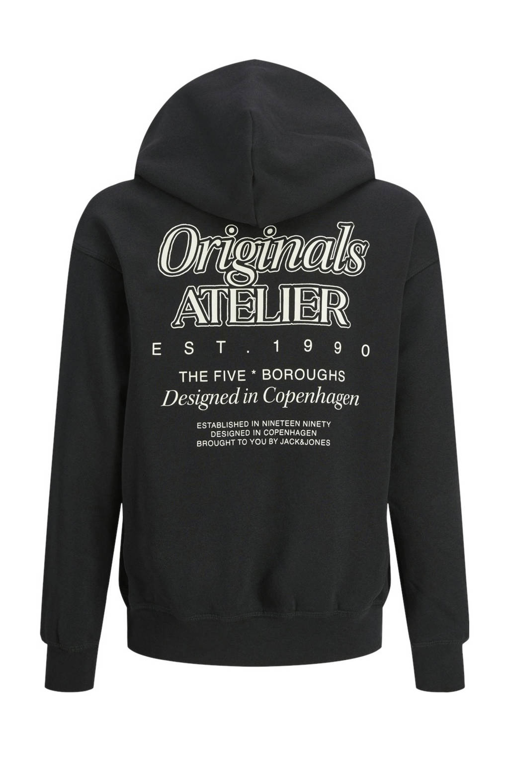 JACK & JONES hoodie JORBROOKLYN met backprint zwart