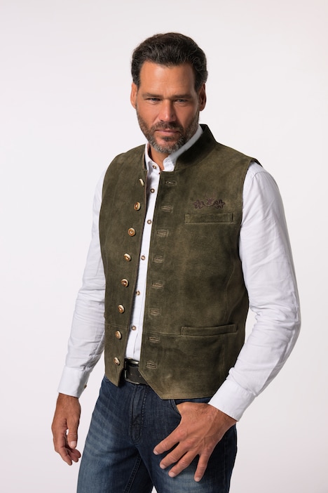 Weste, Ziegen Veloursleder, Tracht, Stehkragen