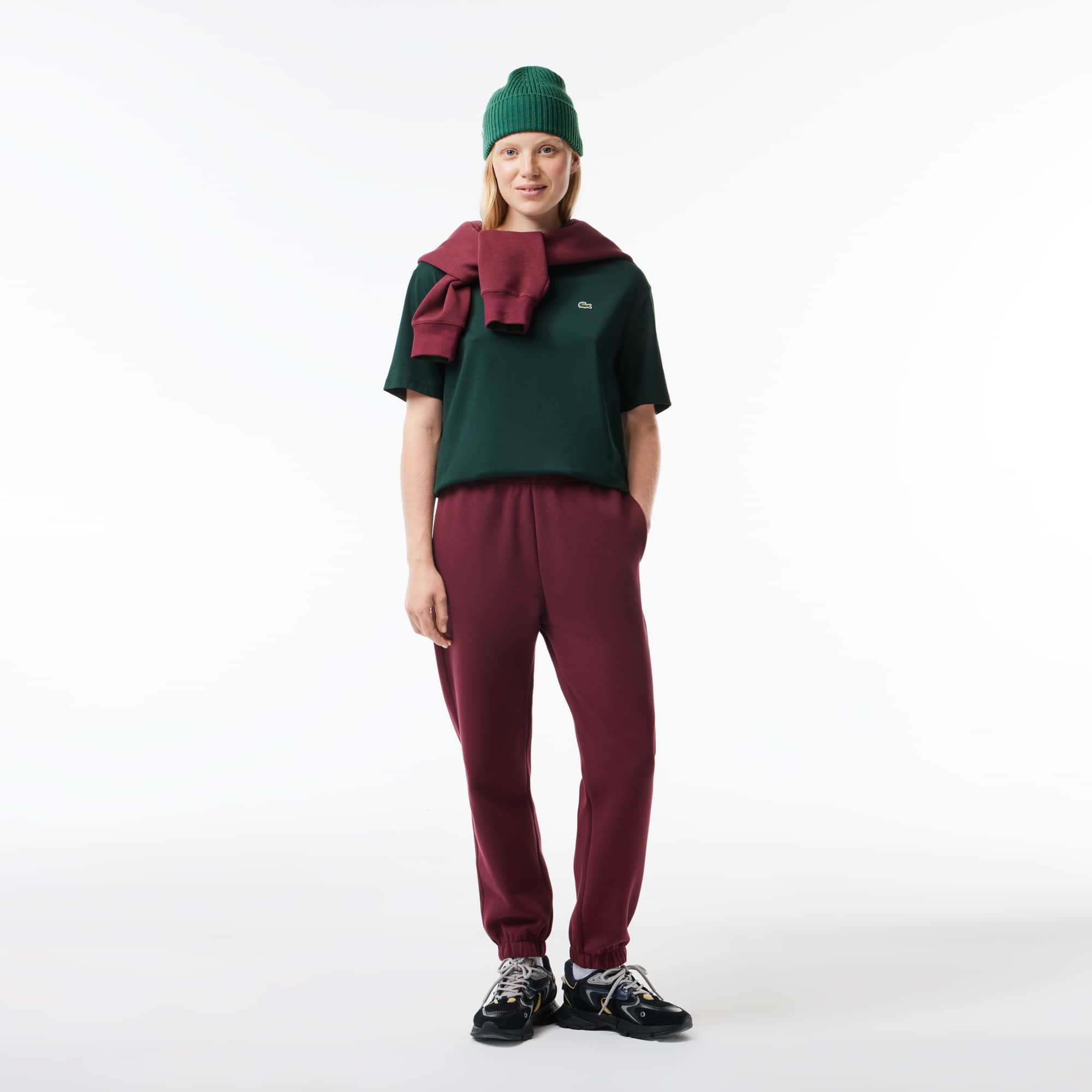 T-shirt à col rond en coton premium T-Shirts - Vert - Lacoste - Femme