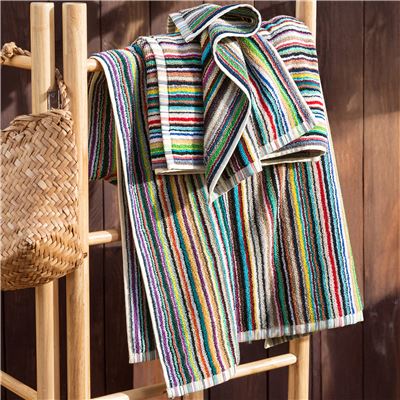 Linge de toilette à rayures multicolores - 480 g/m²