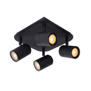 Lucide LENNERT plafondspot badkamer LED dimb.  GU10 3000K IP44 Zwart
