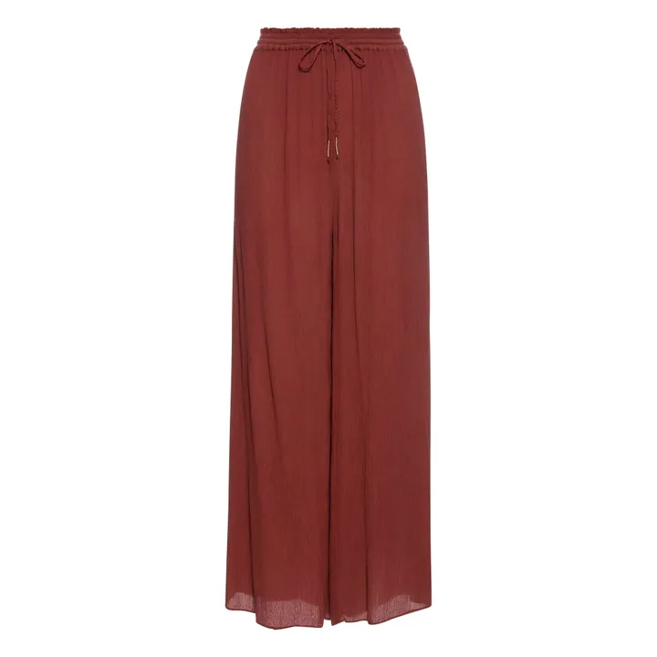 Alma Deia Pantalon Large en Viscose | Marron