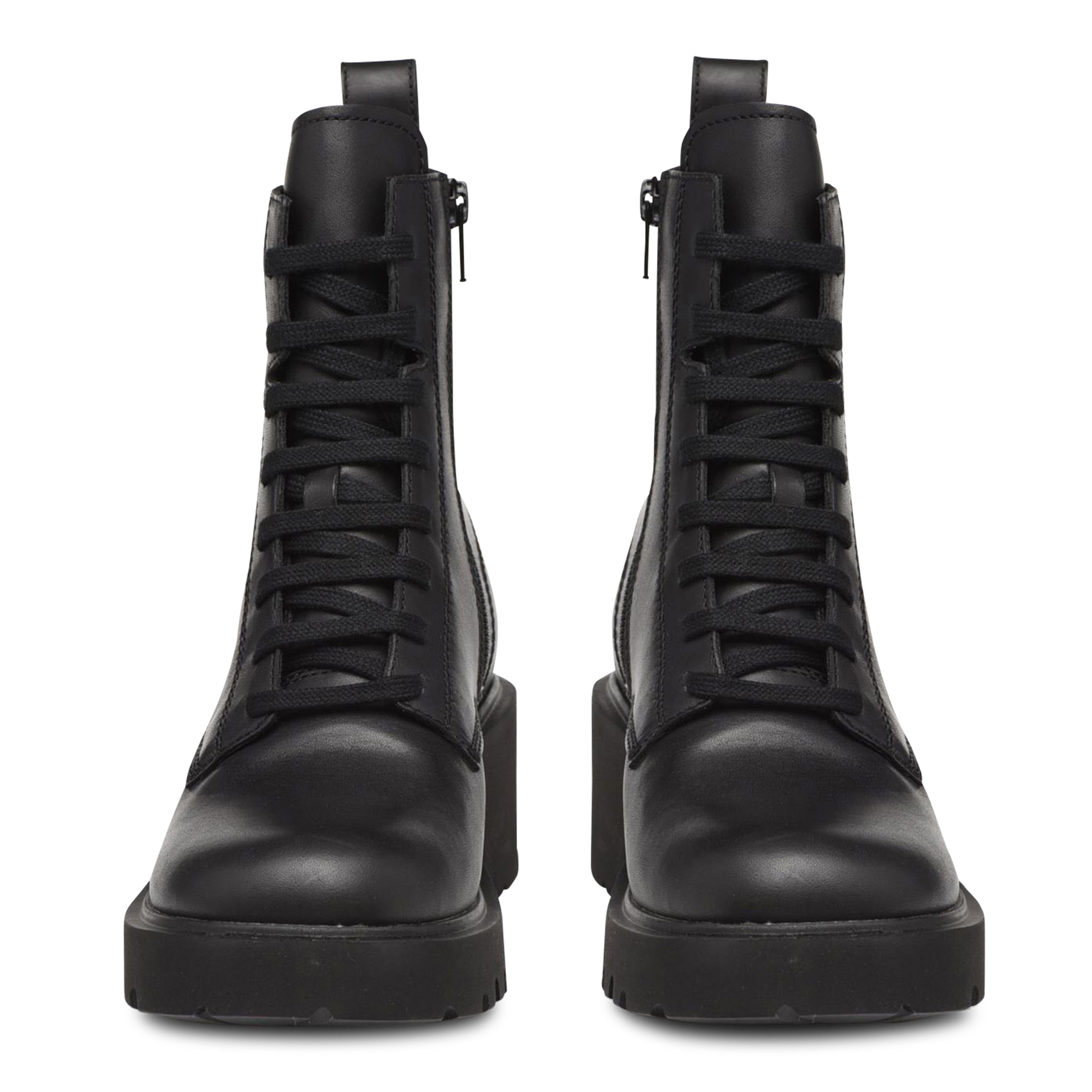 MILAH - Bottines à lacets en cuir | Noir