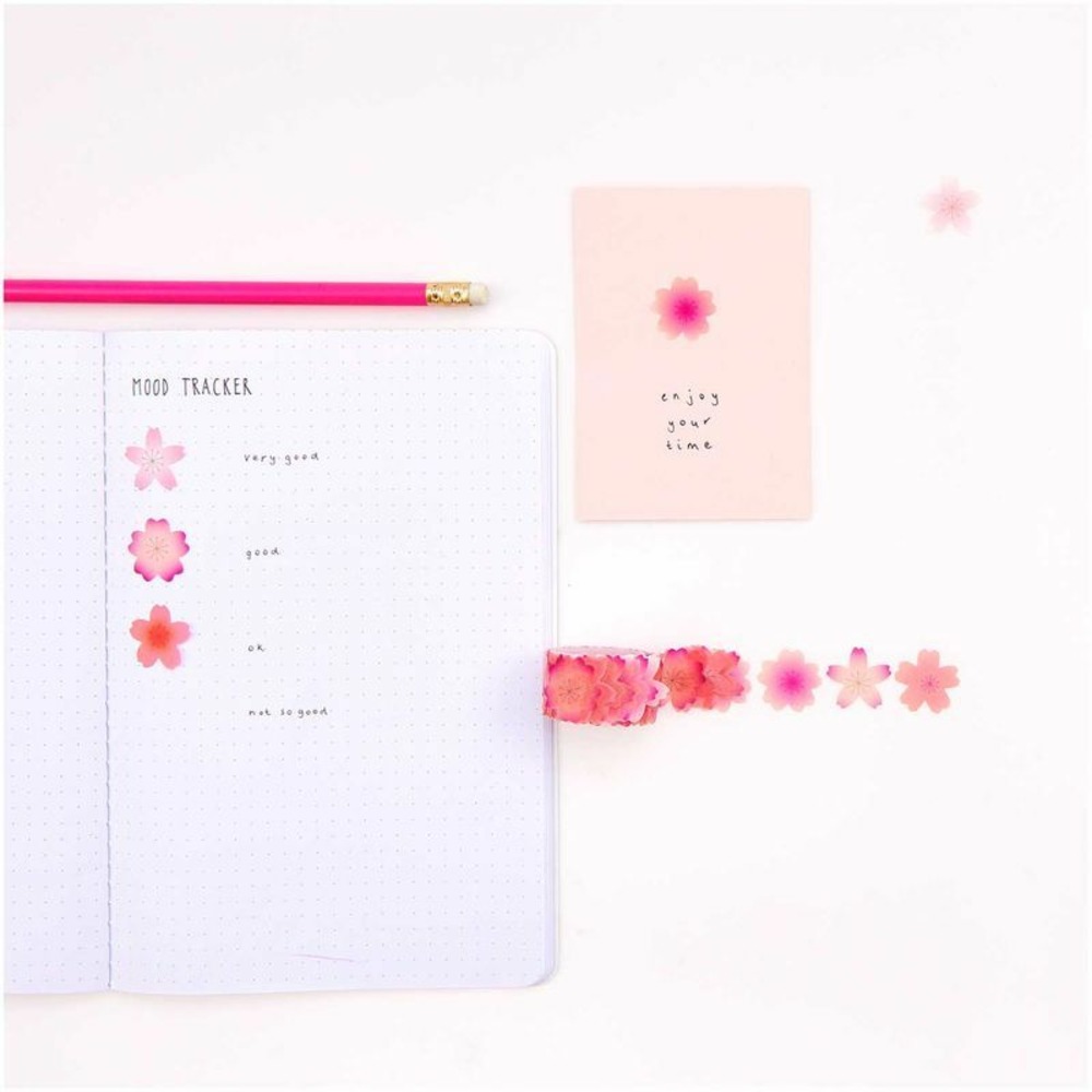 Autocollants washi mix de fleurs de cerisier rose - printemps japonais