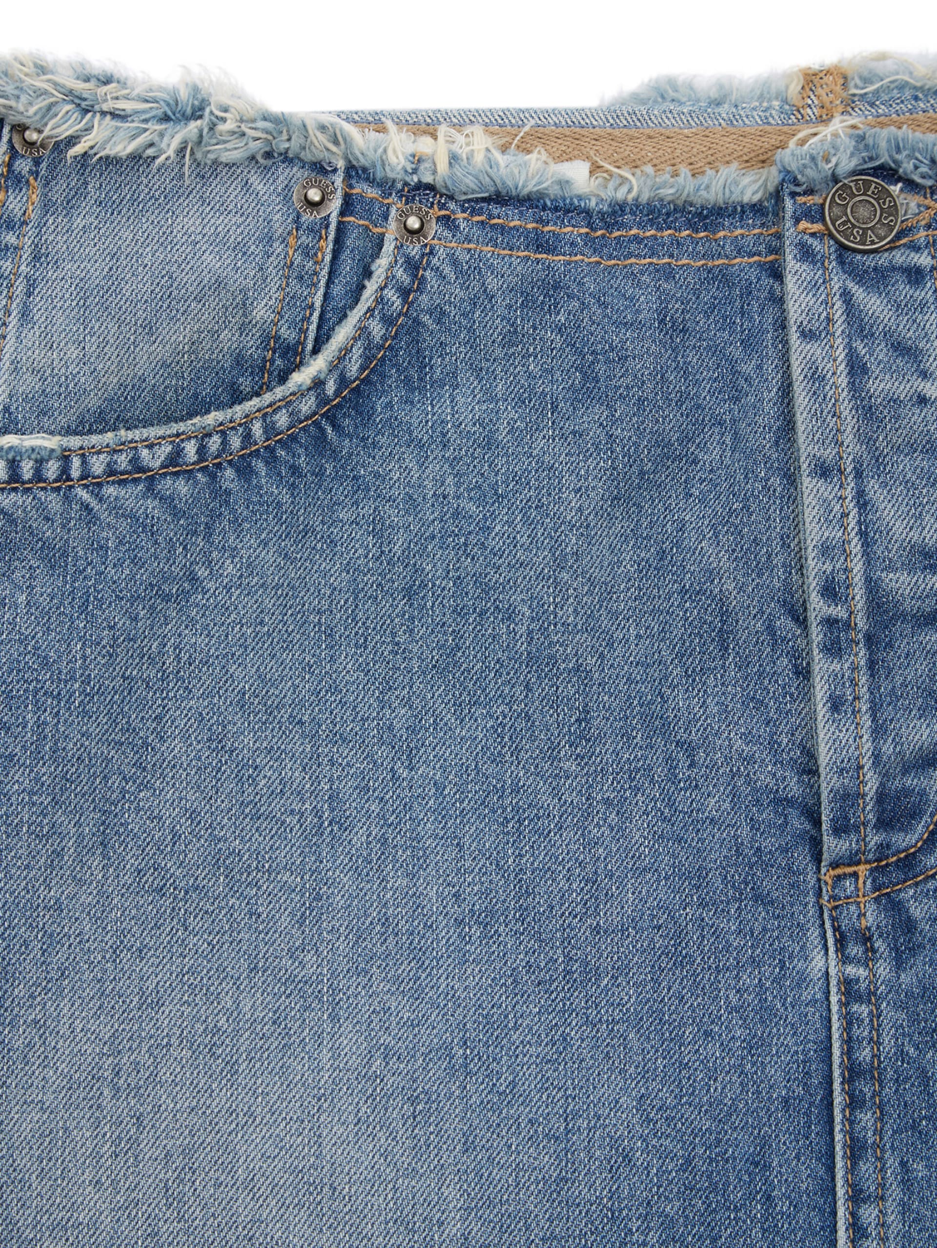 Saia jeans desgastada