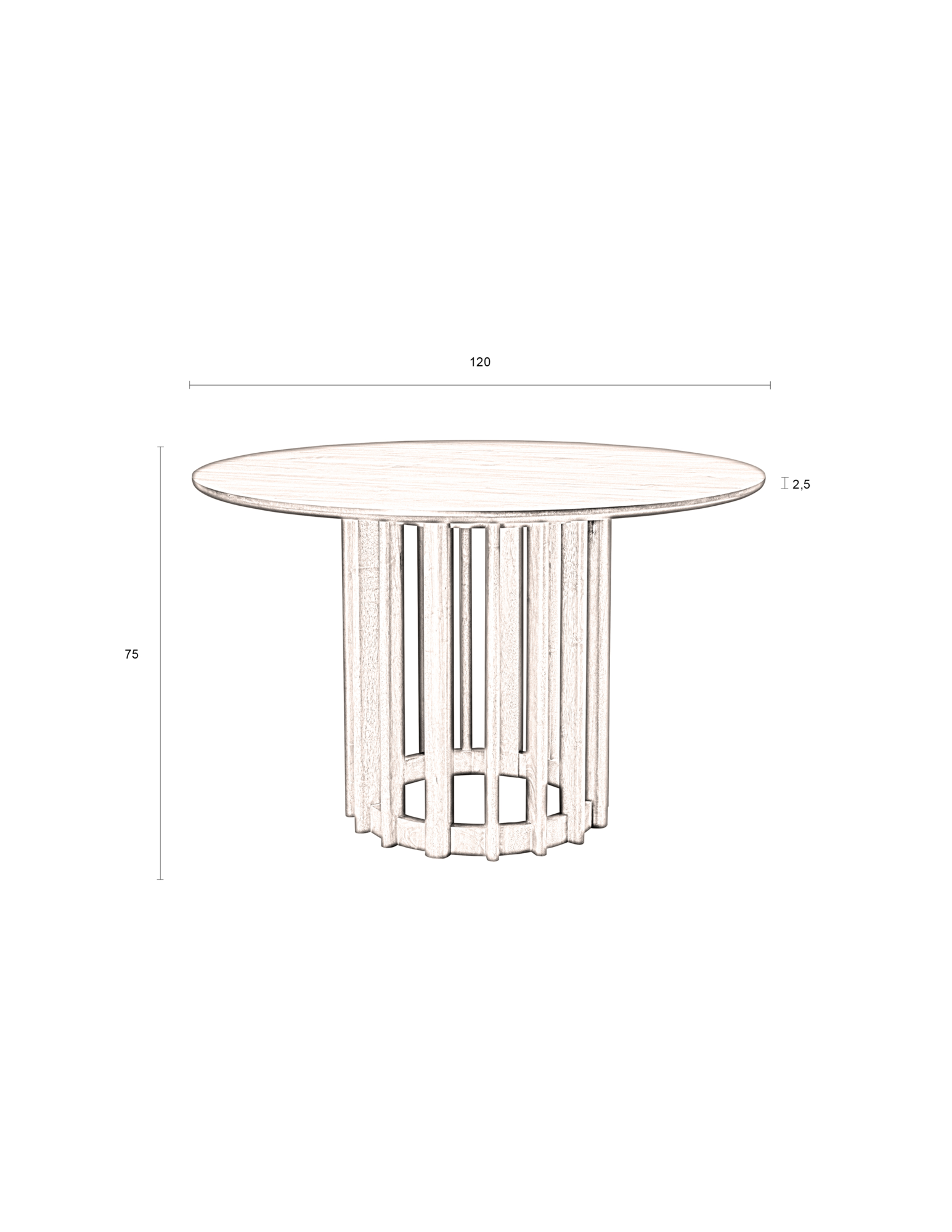 TABLE BARLET 120' OAK