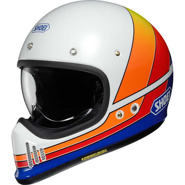 Shoei - Casque Ex-Zero Equation Blanc / Orange / Rouge / Bleu