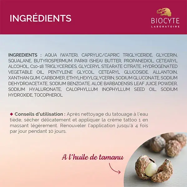 Creme pós-tatuagem Biocyte Tattoo Derm 1: Hidratação e Reparação 100ml